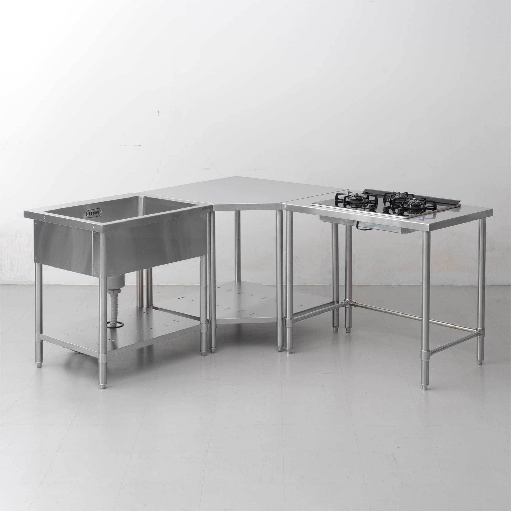 業務用キッチン 調理台 引き出し＆引き戸 | KB-KC025-08-G239