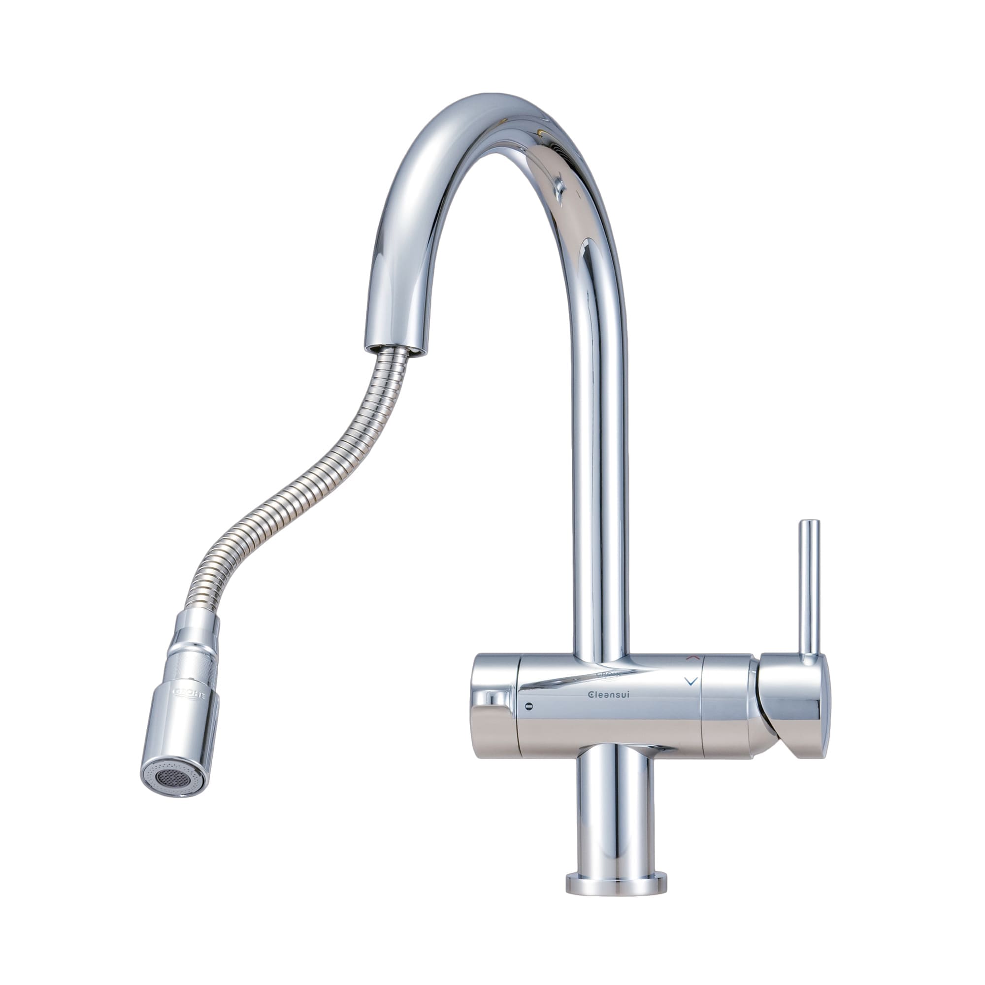 浄水器付き切替混合栓 グースネック クローム | KB-PT002-15W-G201