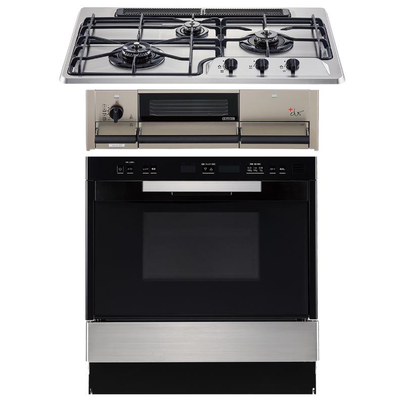 ビルトインオーブン ガラストップ(BK)ガスコンロセット | KB-PT006-05