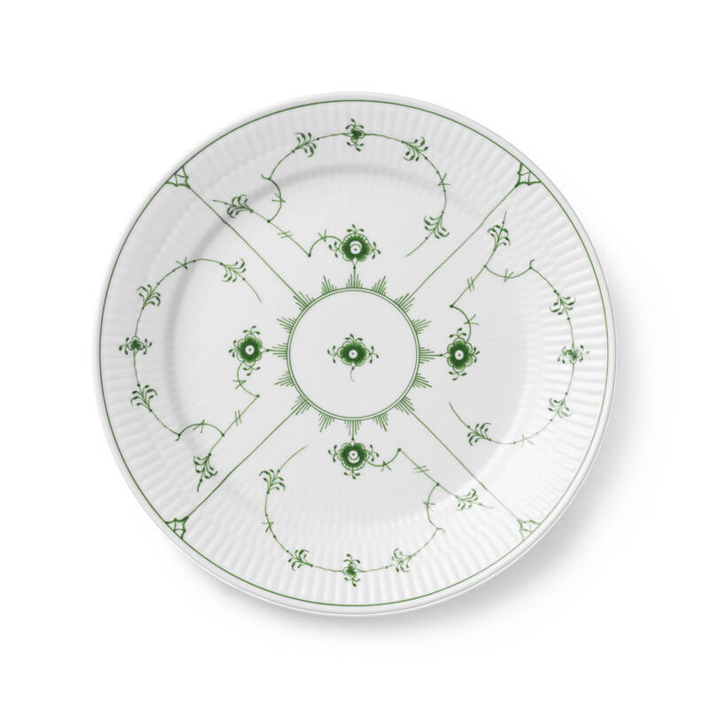 グリーンフルーテッド プレイン プレート 25cm|ロイヤル