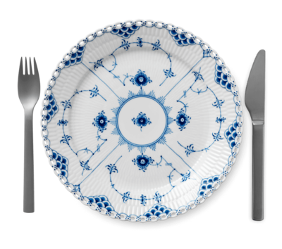 ブルーフルーテッド フルレース プレート 25cm|ロイヤル