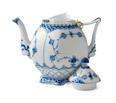 ブルーフルーテッド フルレース ティーポット 1000ml|ロイヤル