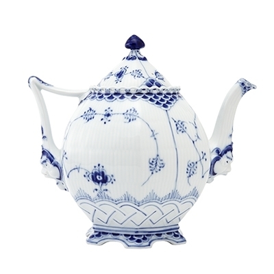 ブルーフルーテッド フルレース ティーポット 1000ml|ロイヤル