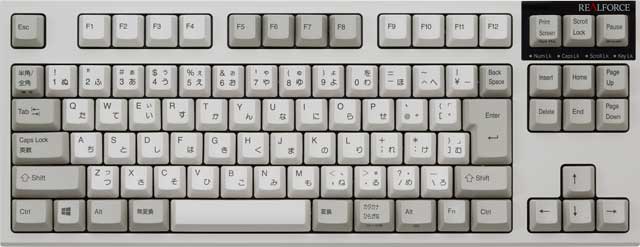 REALFORCE ブランドの PC 用テンキーレスキーボードを8機種発売（2018