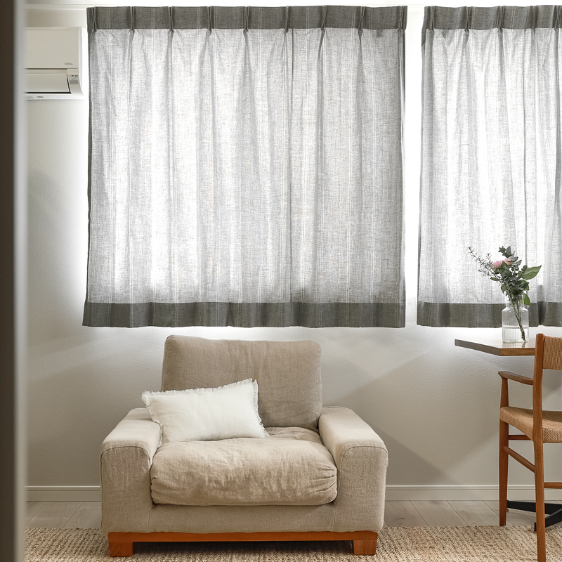 ドレープ-ストライプ柄カーテン Double Stitch ｜家具・インテリア通販