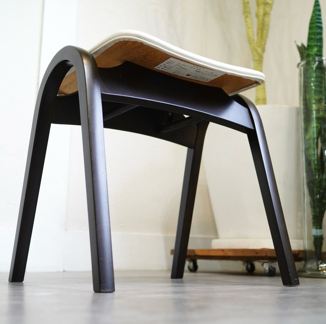 秋田木工 No.202 スタッキングスツール 剣持勇 名作 軽い 白 木