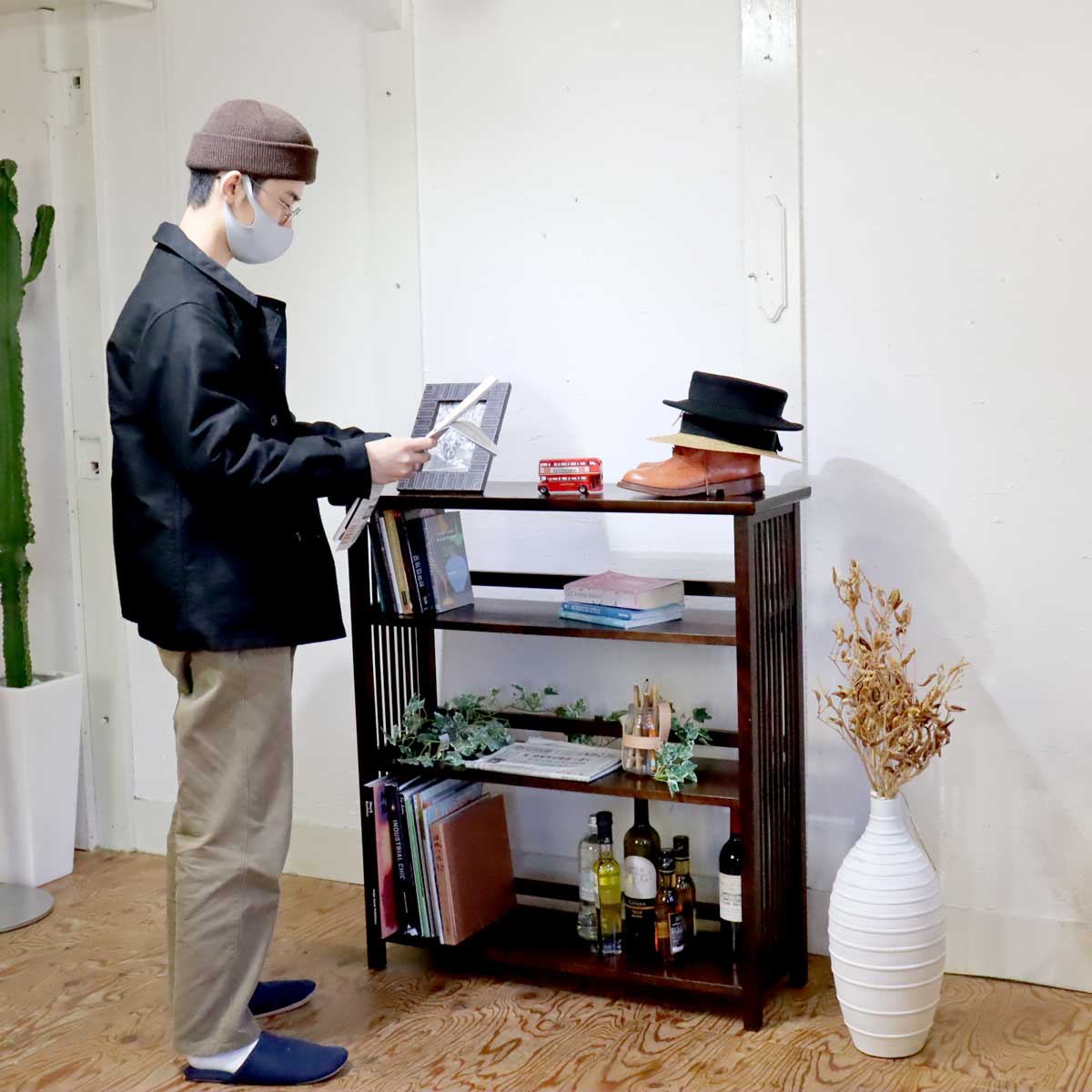 北海道民芸家具 書棚 HM117 本棚 小 中古 【1】 キャビネット シェルフ