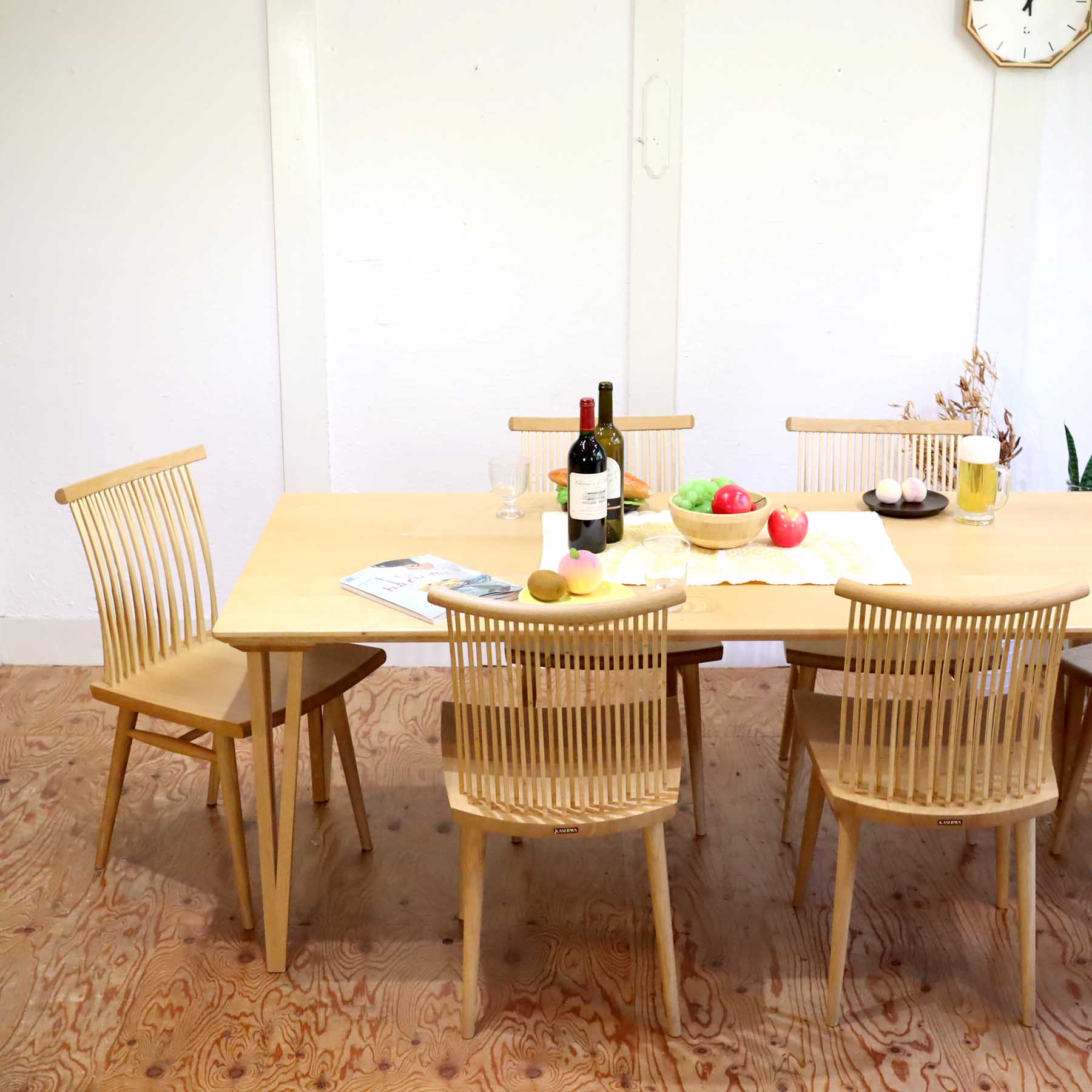 柏木工/KASHIWA｜ダイニングチェア 竹 ナラ無垢材 住宅展示場展示品