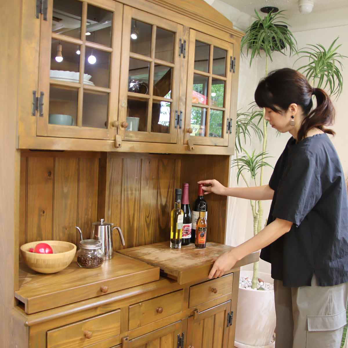 アンファン / Enfant カップボード 食器棚 パイン材 カントリー