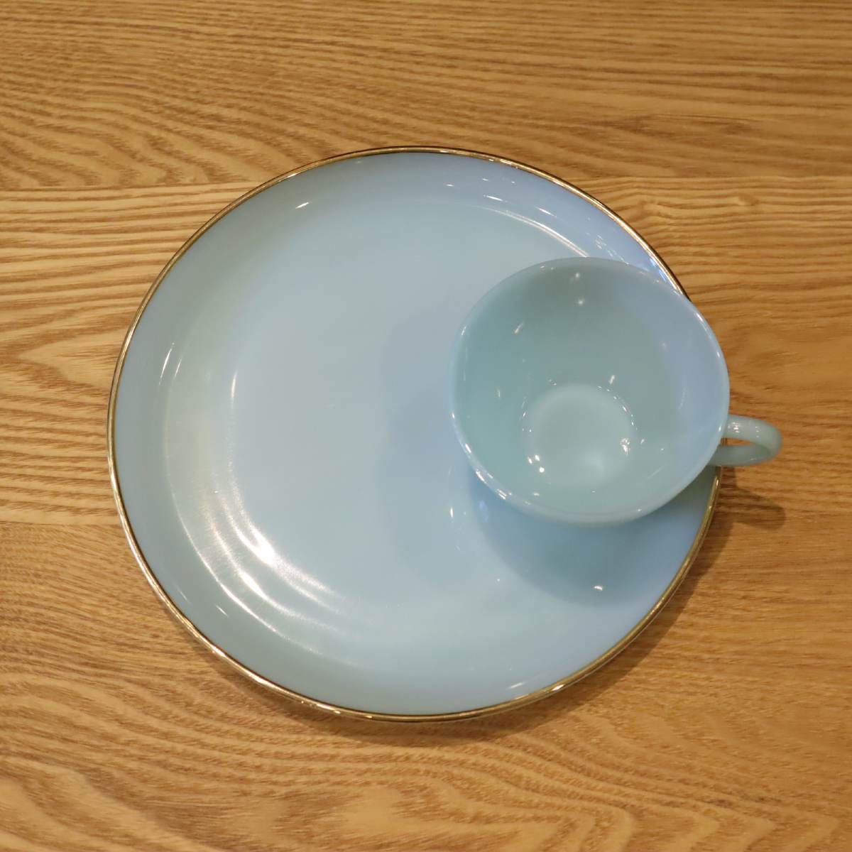 ファイヤーキング / Fire-King スナックセット プレート ターコイズ