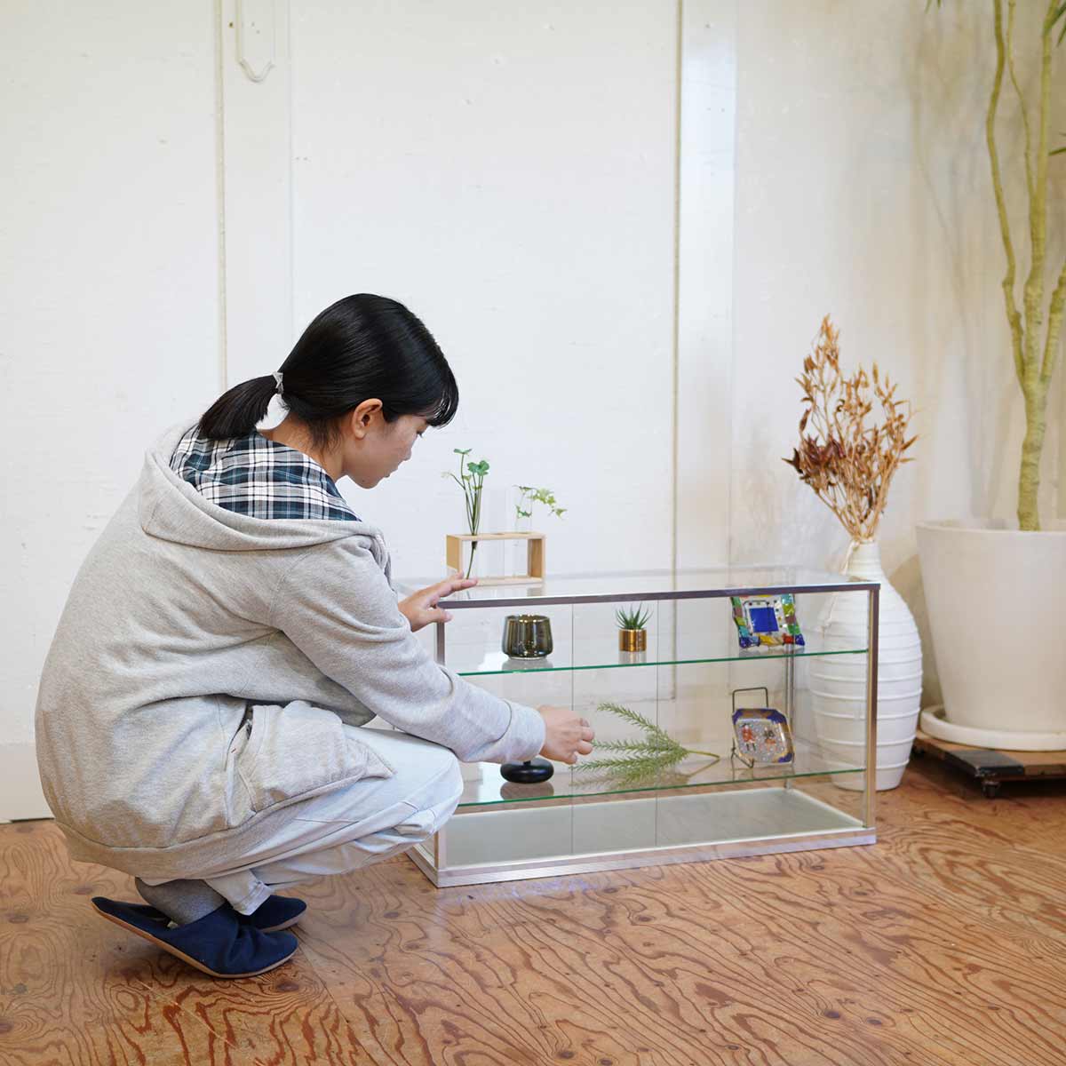 ガラスショーケース アルミフレーム ディスプレイケース コレクション