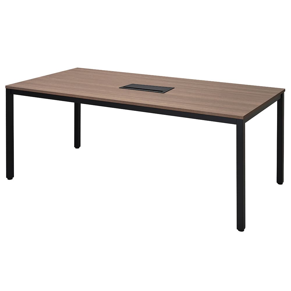 ミーティングテーブルⅡ W1800xD900 ウォルナット 配線ボックス付き