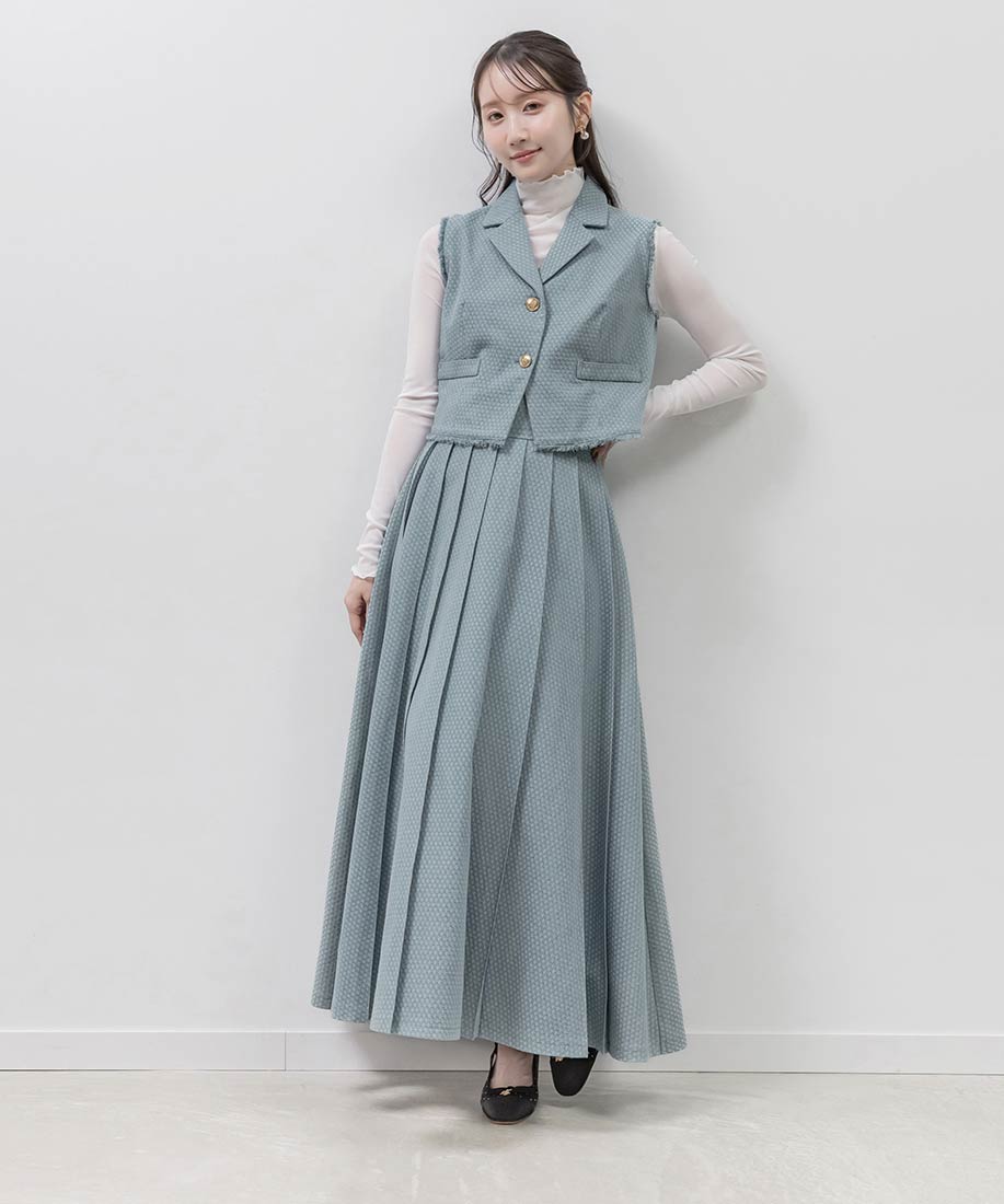 フリンジジレ＆プリーツスカートセットアップRANDA公式サイト