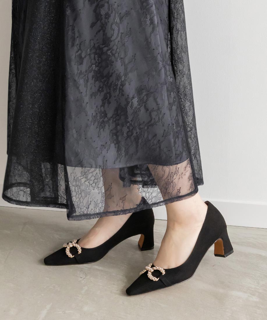 SALE】パールパーツチャンキーヒールパンプス｜RANDA公式サイト