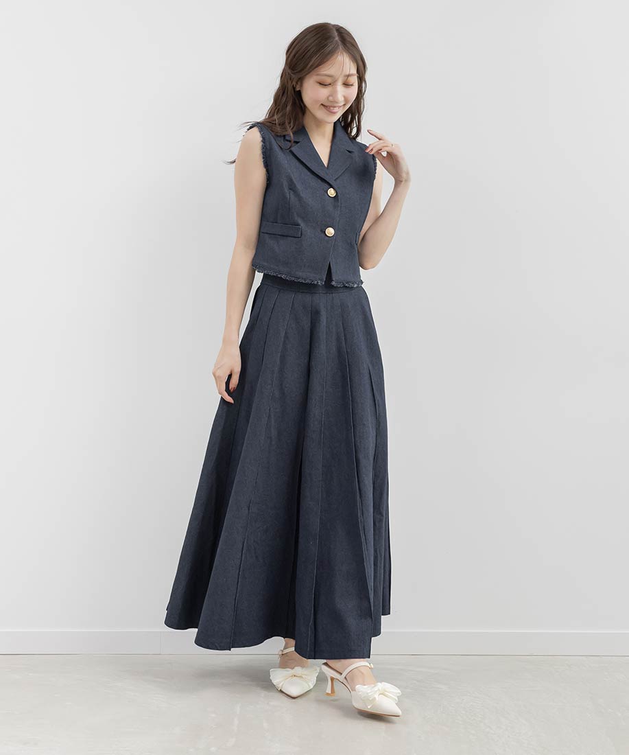 フリンジジレ＆プリーツスカートセットアップRANDA公式サイト