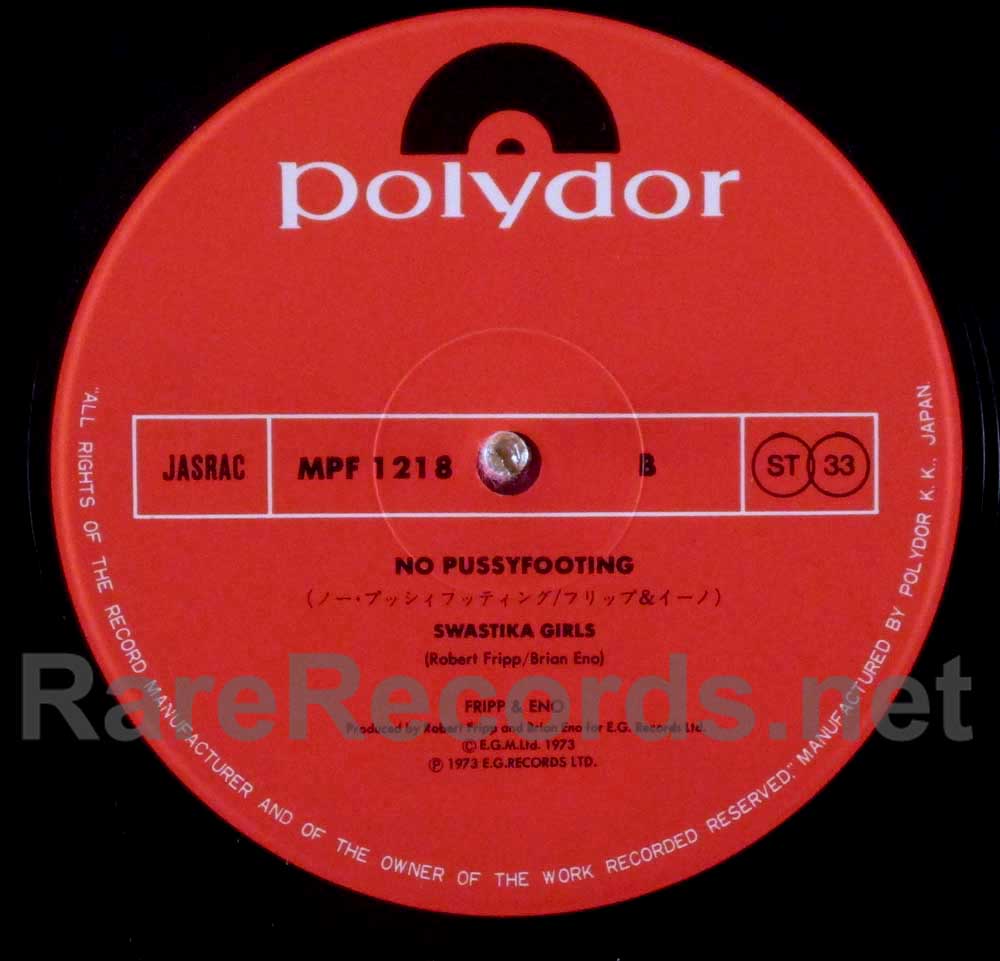 Fripp & Eno – No Pussyfooting Japan LP with obi