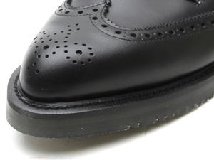 ジョージコックス15014ブラックレザー ウイングチップ／ROCK SHOES COMPANY