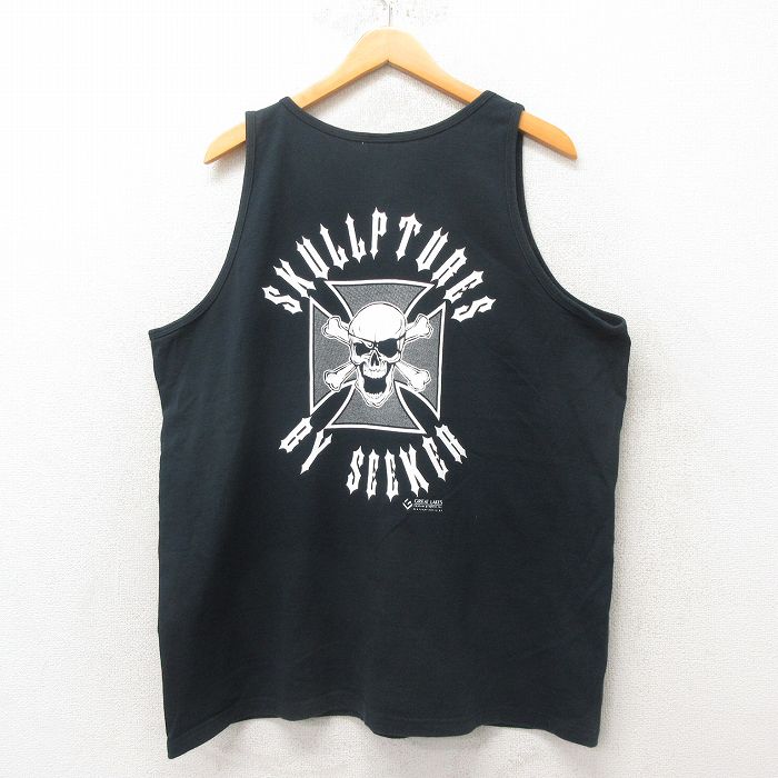 古着通販 XL☆古着 タンクトップ メンズ 00年代 00s スカル 大きい