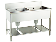 ステンレス2槽流し台│クリーンブース・デシケーターなど理化学機器