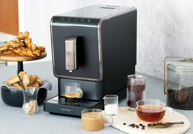 レコルト 全自動エスプレッソコーヒーマシン ブラック REC-1-BK 豆挽き