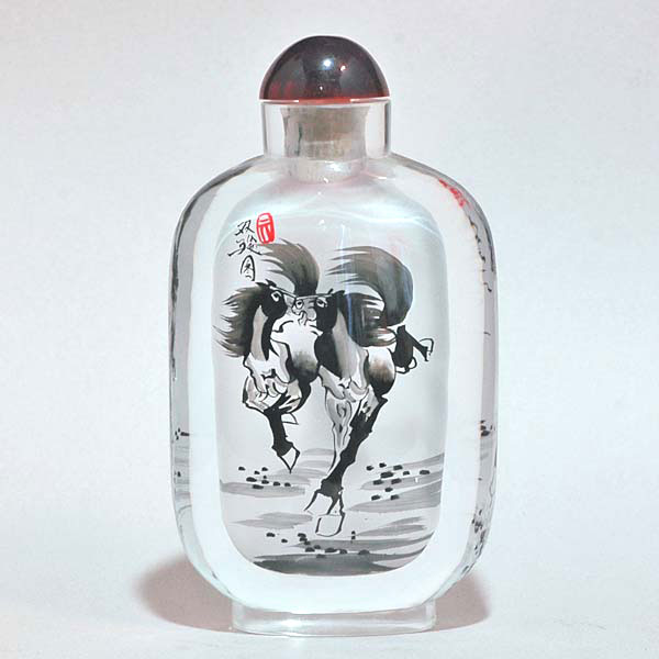 内絵鼻煙壺No5／馬 - 横浜中華街天宝堂本店