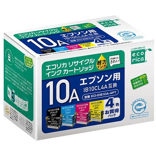 たのめーる】エコリカ リサイクルインクカートリッジ 4色パック