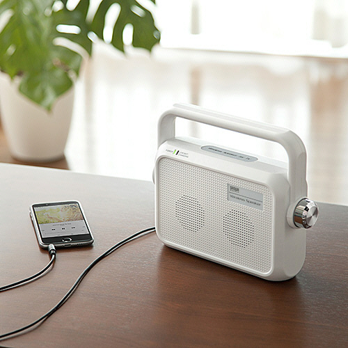 たのめーる】サンワダイレクト テレビ用ワイヤレススピーカー 手元