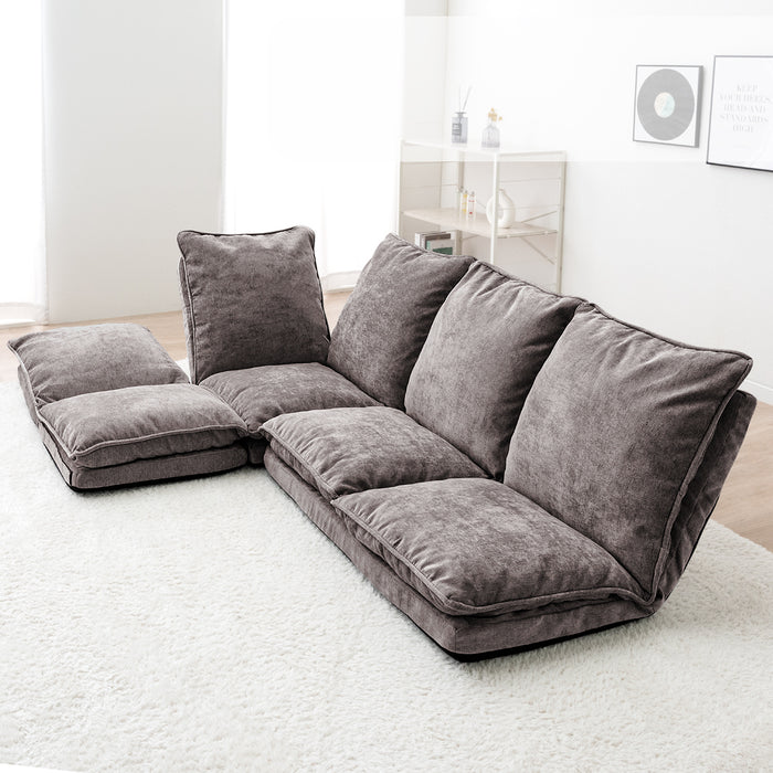 4点セット・Aタイプ］ハイバック ローソファ 14段階リクライニング