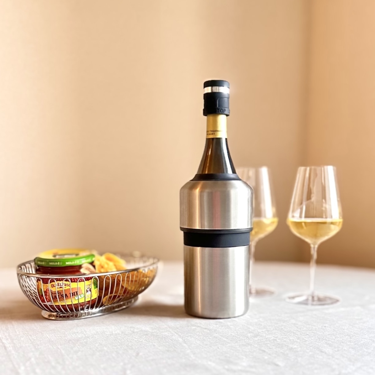 氷、保冷剤不要の1本用ワインクーラー ハスキー シルバー