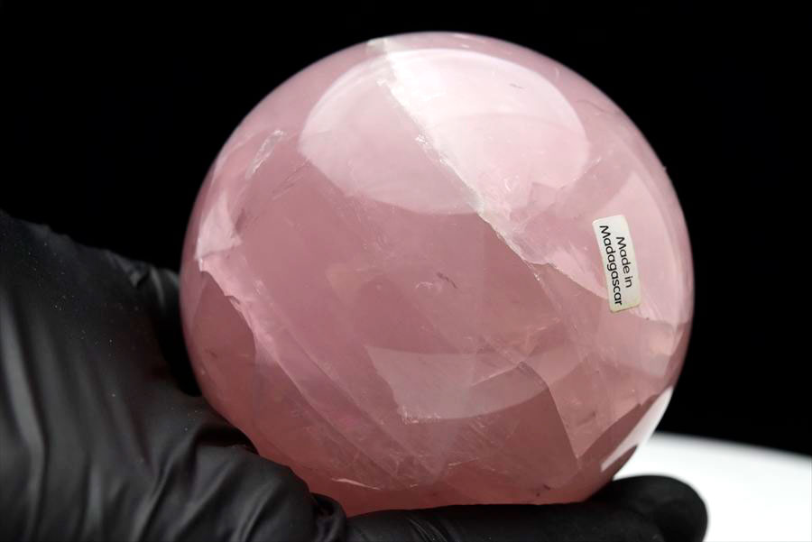 スターローズクォーツ 丸玉 置物｜マダガスカル産｜スター効果｜アステ