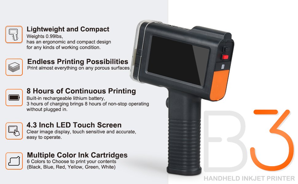 V4INK BENTSAI Portable Handheld Mobile Inkjet Printer-B3