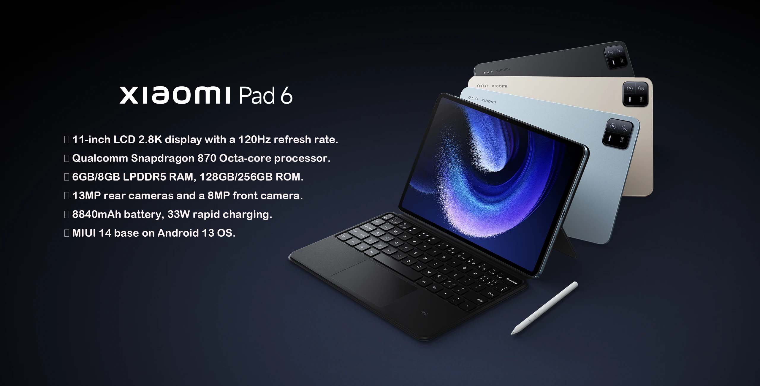 Xiaomi Pad 6 Tablet PC Android 13 Snapdragon 870 Octa Core 11.0