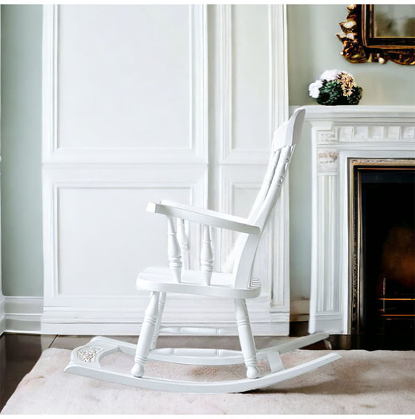 アンティーク調 木製ロッキングチェア（ホワイト）｜Y-KAGU(輸入家具屋