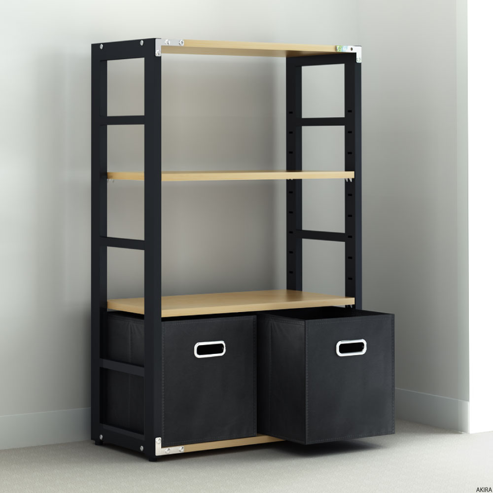 2個セット】 収納ボックス 折りたたみ収納 カラーボックス 深型 不織布