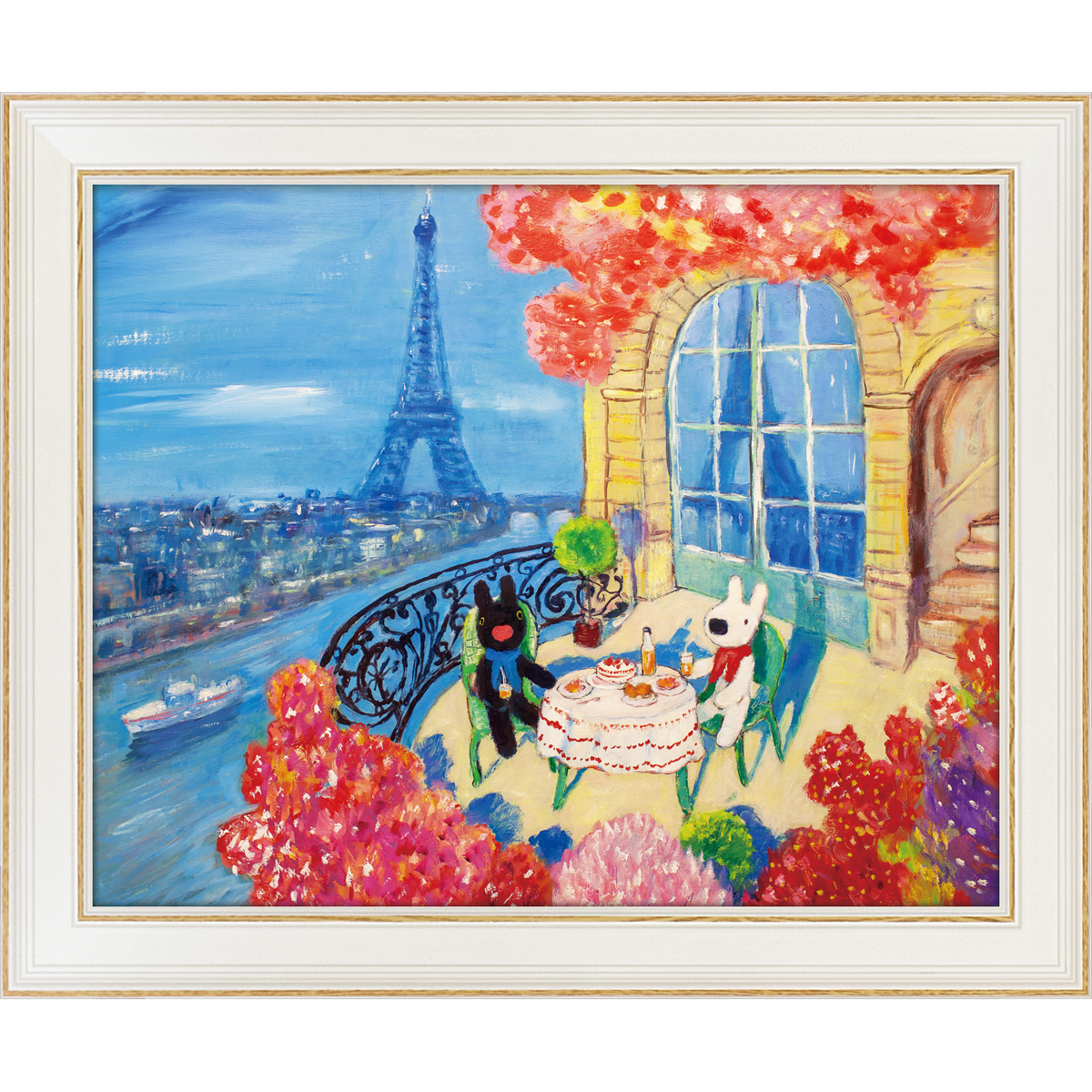 リサとガスパール アートフレーム Lサイズ「バルコニーでお祝い