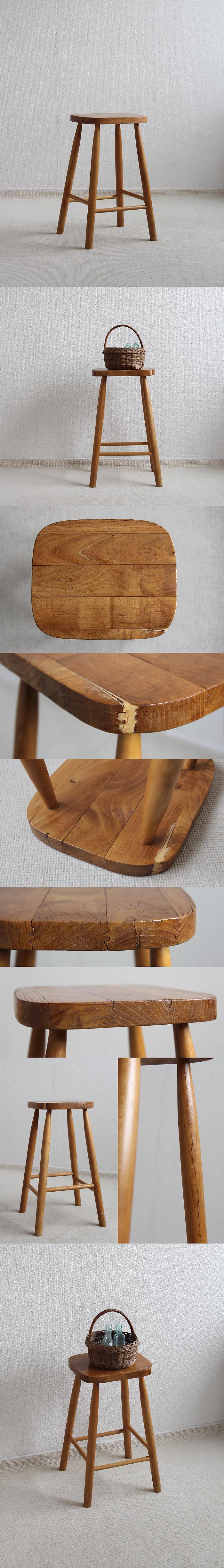 イギリス ヴィンテージ スツール 木製椅子 カントリー 花台