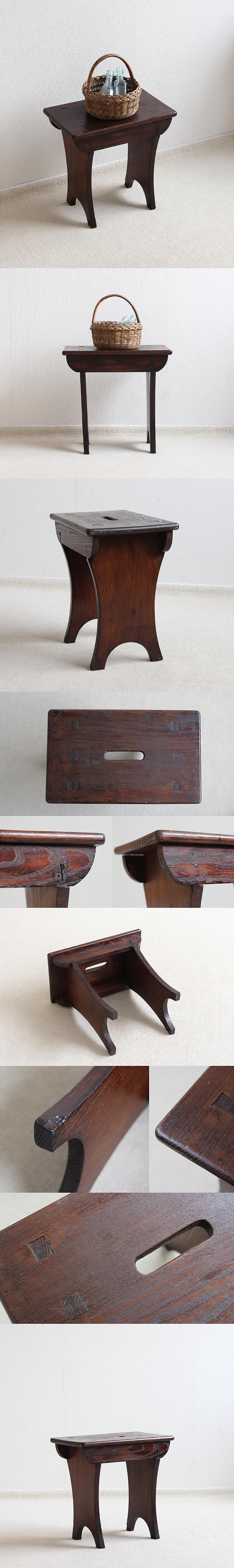 イギリス アンティーク スツール 木製椅子 飾り台 花台 オールドパイン