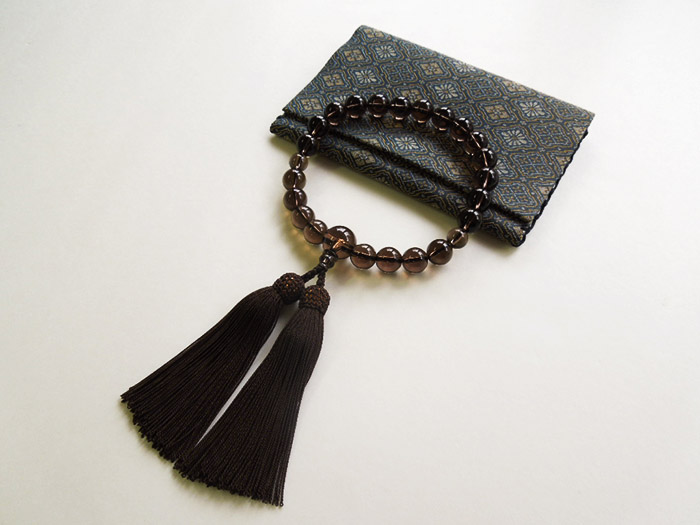 茶水晶四分玉片手数珠焦茶二五房共仕立 お数珠の安田念珠店へ｜総本山