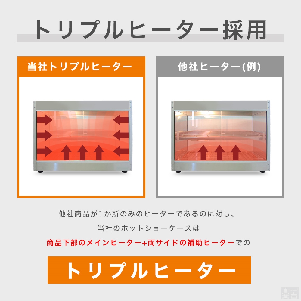 木目模様が温かい 業務用ホットショーケース PRO-6WSE