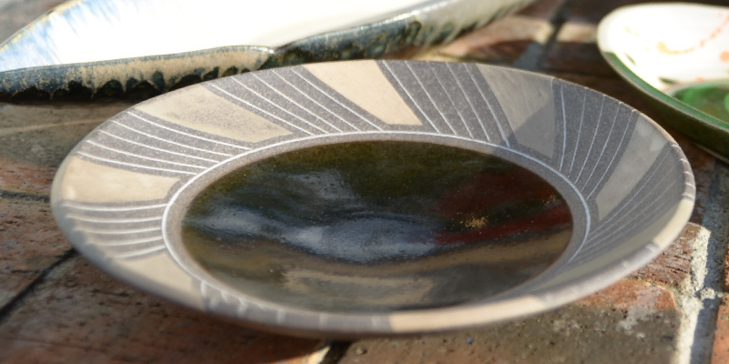 中皿(彩色線象嵌)_悟窯 市野哲次 作