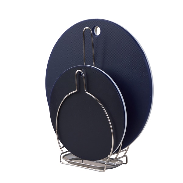 WEB限定セット】丸まな板(大/小)ネイビーとまな板スタンドのセット