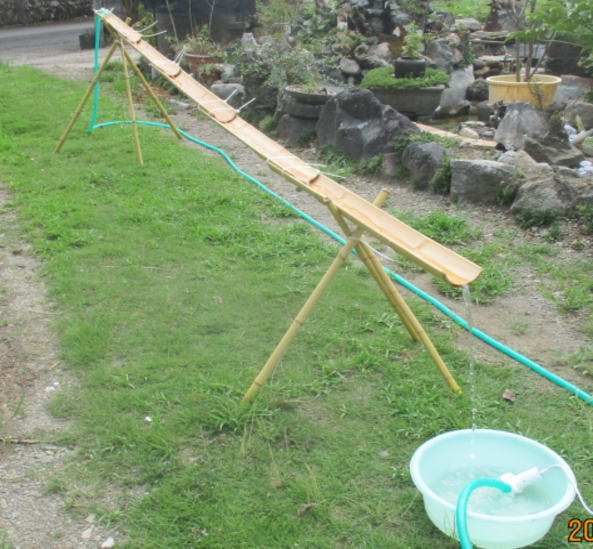 循環式流しそうめん竹セット4mの商品情報 流しそうめん用竹セット