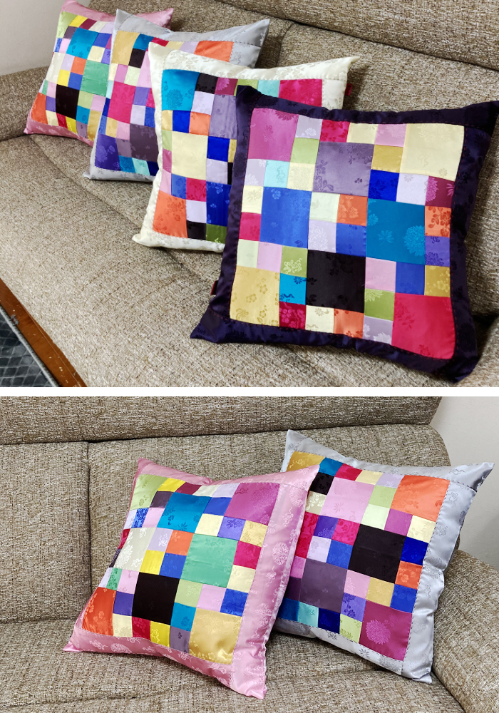 幾何学模様がかわいい韓国チョガッポ座布団カバー クッションカバー