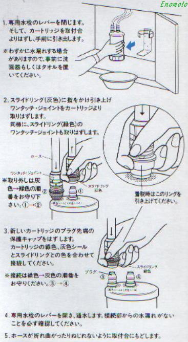 生活雑貨えのもと】 浄水器カートリッジ交換方法