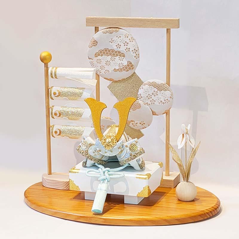 五月人形 コンパクト リュウコドウ （龍虎堂）白藍兜飾りセット 2-551