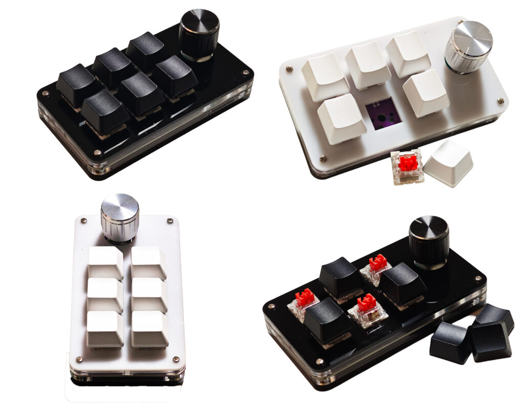 USB プログラマブル キーボード 6キー + 1回転ノブ 全2色 発売 | XYZA