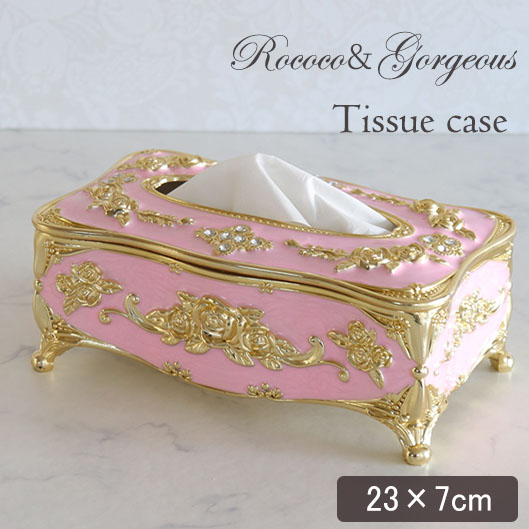 ロココ調 シンデレラのティッシュケース（ピンク）｜Y-KAGU(輸入家具屋