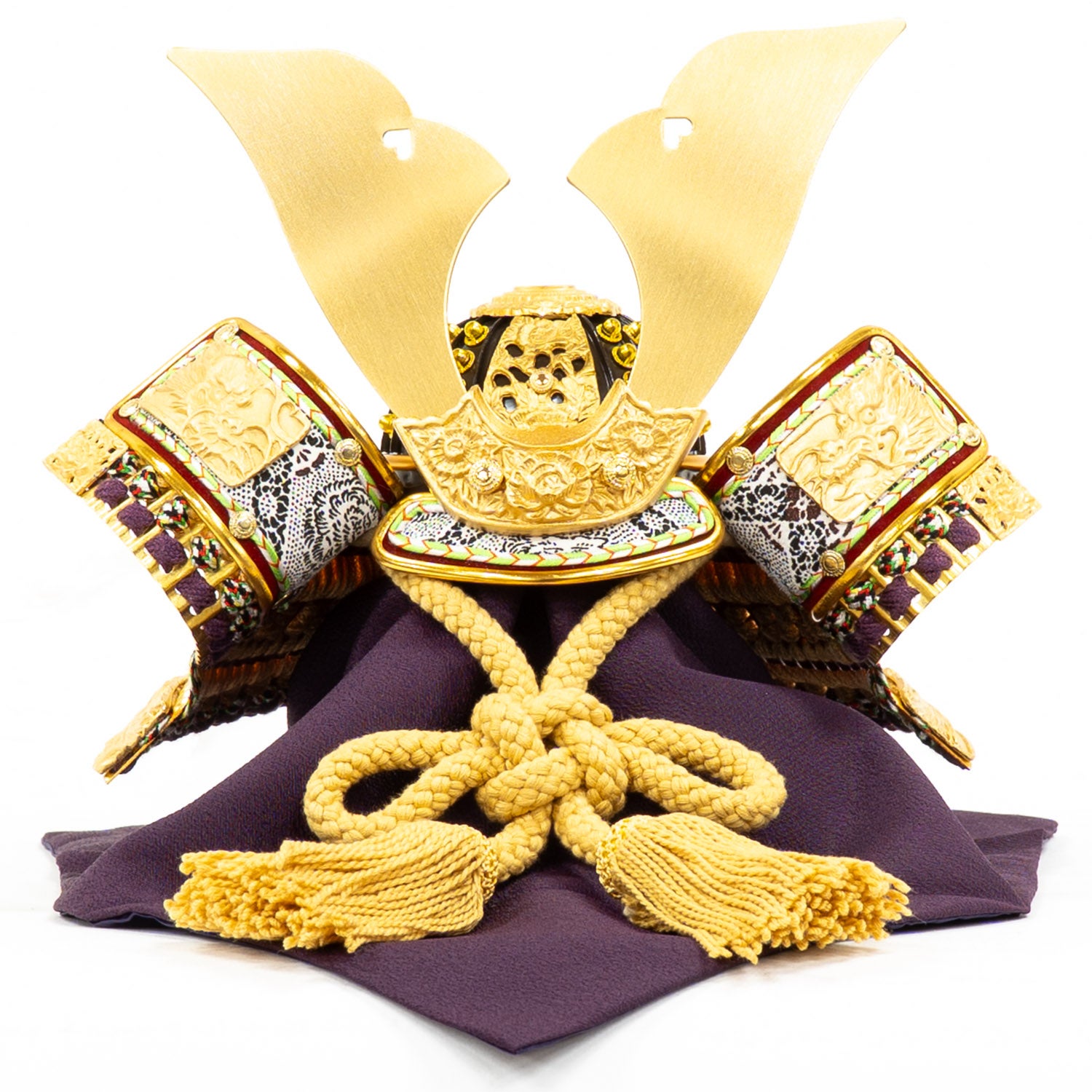 五月人形】正絹緋絲縅 純金箔押兜6号収納箱飾り | 雛人形（ひな人形