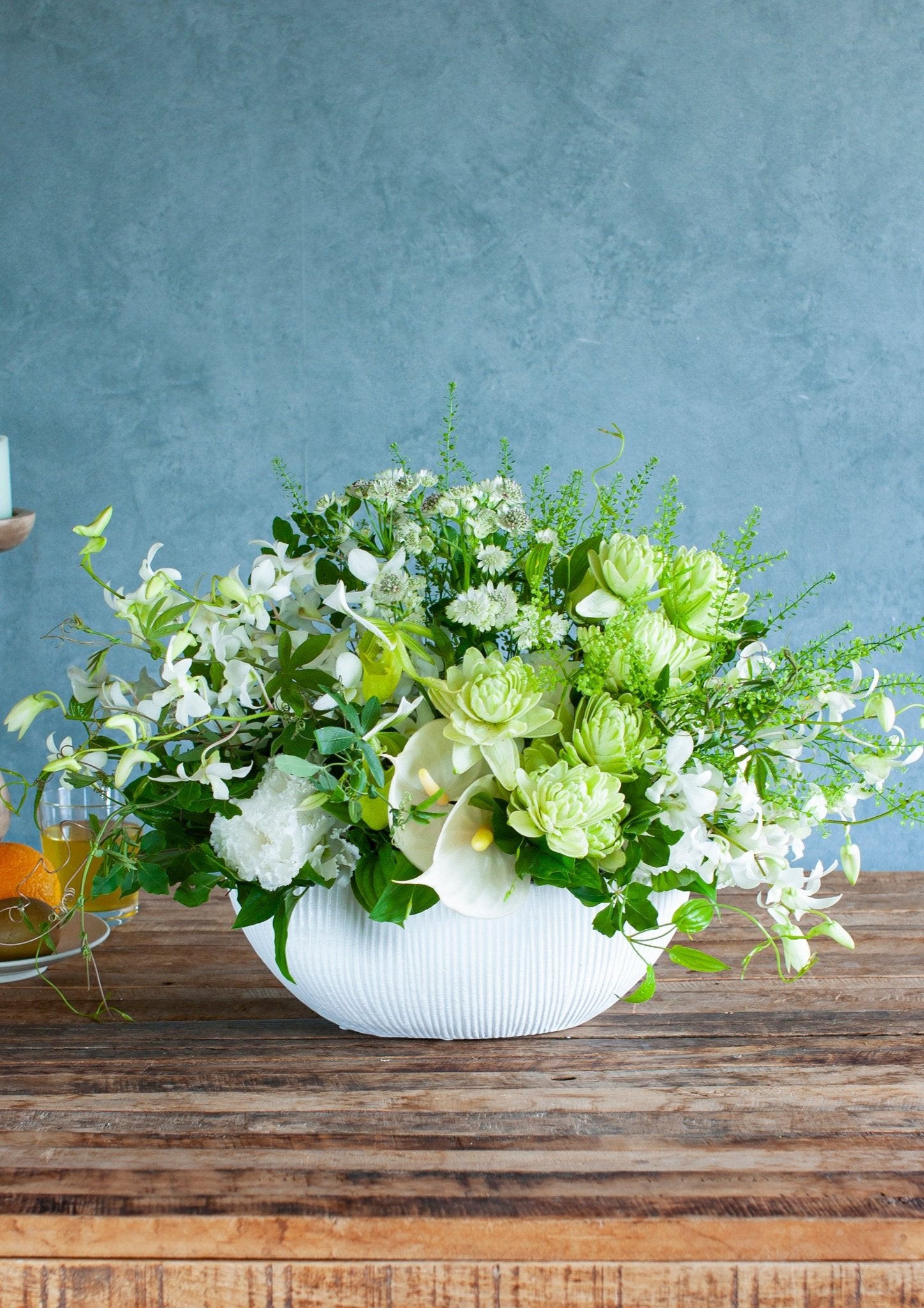 まゆ様特別オーダー商品 濃いグリーンのフラワーアレンジメント・特大