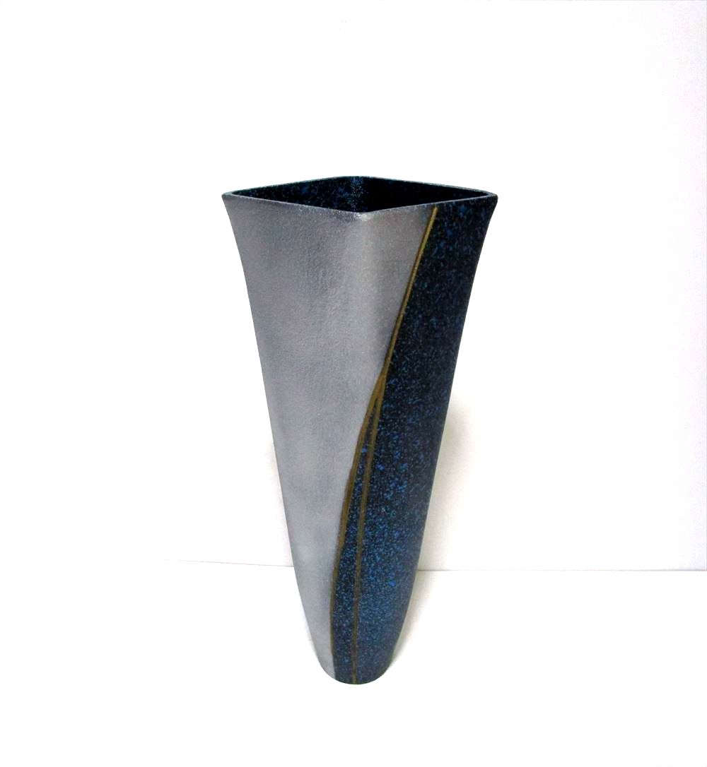 特-639 アルミ合金花器 創 ブルー散し （一点限り） - 花器